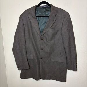 Men's Gray and Brown Checked Blazer - Classic Tailored Jacket